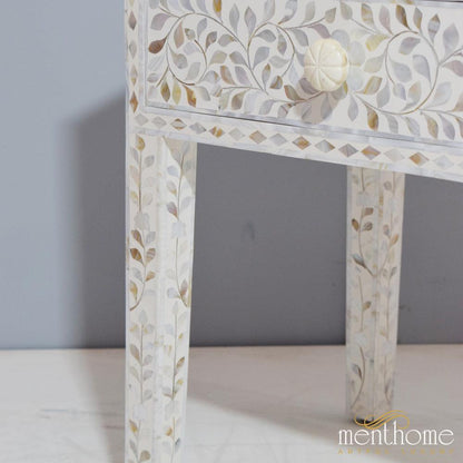 Mother of Pearl Inlay Bedside Table | Luxury Handmade Bedside Table
