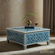 Blue Mosaic Patterned Square Coffee Table | Luxury Handmade Coffee Table