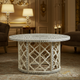 Ornate Round Bone Inlay Coffee Table | Luxury Handmade Coffee Table