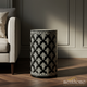 Elegant Damask Patterned Accent Table | Luxury Handmade Side Table