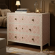 Pink Patterned Wooden Chest of Drawers | Luxury Handmade Dresser