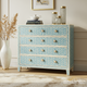 Blue Patterned Four-Drawer Chest | Luxury Handmade Dresser