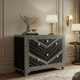 Black and White Inlay Patterned Wooden Chest of Drawers | Luxury Handmade Dresser