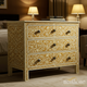 Handcrafted Floral Inlay Wooden Chest of Drawers | Luxury Handmade Chest of Drawer