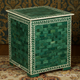 Handcrafted Emerald Green Inlaid Side Table | Luxury Handmade Side Table