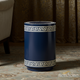 Elegant Navy Blue Ceramic Stool | Luxury Handmade Side Table