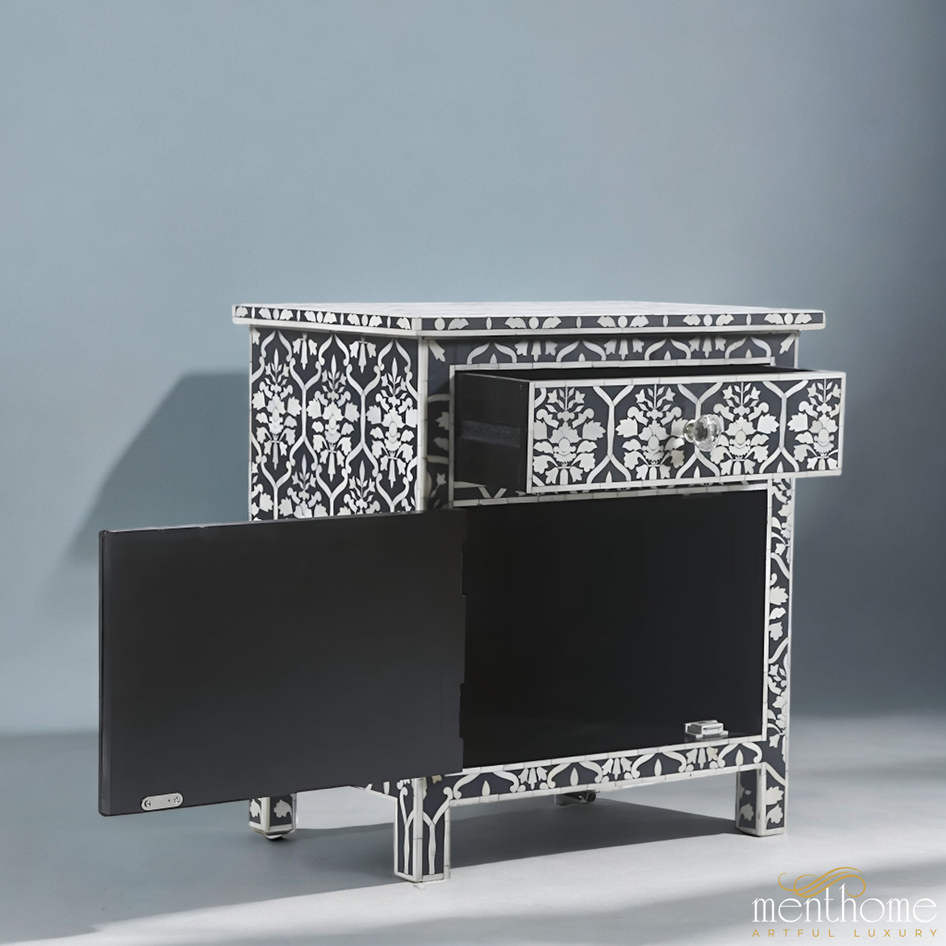 Handcrafted Black Bone 4-Drawer Chest of Drawers | Luxury Handmade Chest of Drawer