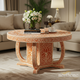 Handcrafted Floral Inlay Round Coffee Table | Luxury Handmade Coffee Table