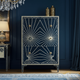 Elegant Navy Blue Geometric Patterned Cabinet | Luxury Handmade Tallboy