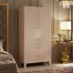 Elegant Sunburst Patterned Tall Storage Cabinet | Luxury Handmade Tallboy