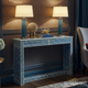 Blue and White Bone Inlay Console Table | Luxury Handmade Console