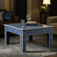 Handcrafted Blue Floral Inlay Coffee Table | Luxury Handmade Coffee Table