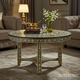 Luxury Hand-Painted Round Coffee Table with Floral Gold Detailing | Luxury Handmade Coffee Table