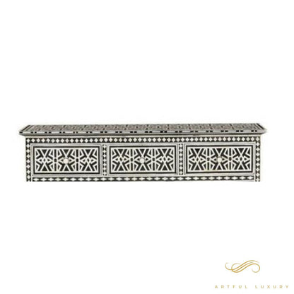 Handmade Bone inlay 7 Drawer dresser Black and White | Luxury Handmade Dresser