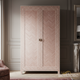 Elegant Pink Inlay Armoire Cabinet | Luxury Handmade Wardrobe