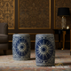 Blue and White Decorative Ceramic Garden Stools | Luxury Handmade Stool