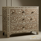 Handcrafted Floral Inlay Wooden Chest of Drawers | Luxury Handmade Chest of Drawer