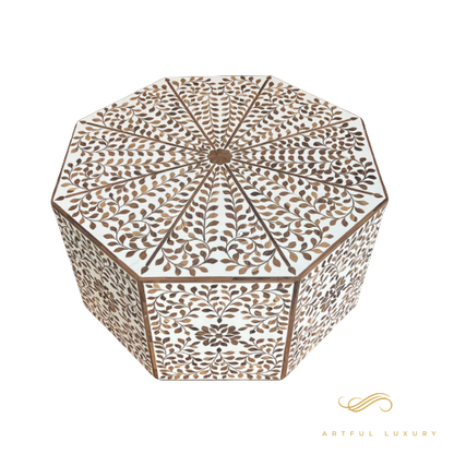 Teak Coffee Table wooden Floral Design | Luxury Handmade Coffee Table