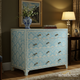 Blue Patterned Four-Drawer Chest | Luxury Handmade Chest of Drawer