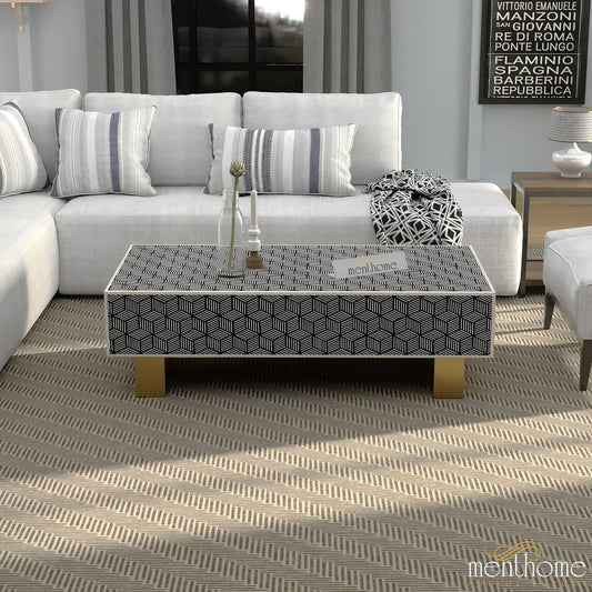 Modern Rectangular Inlaid Coffee Table | Luxury Handmade Coffee Table