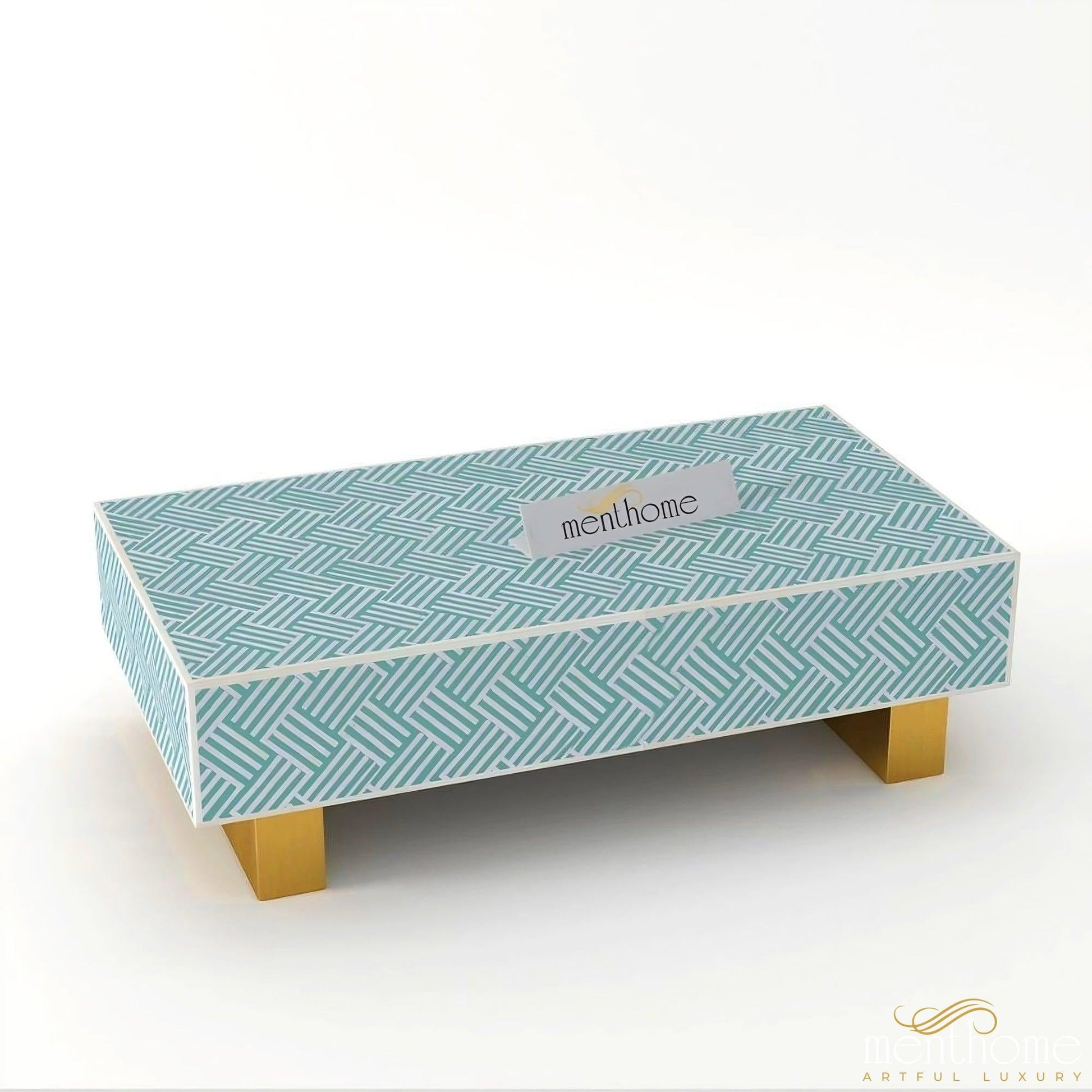 Blue Optical Coffee Table Modern Furniture | Luxury Handmade Coffee Table