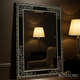 Elegant Black and White Decorative Wall Mirror | Luxury Handmade Mirror