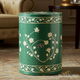 Green Floral Inlay Decorative Garden Stool | Luxury Handmade Stool