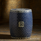 Hexagonal Pattern Ceramic Garden Stool | Luxury Handmade Stool