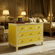 Elegant Yellow Three-Drawer Chest with Greek Key Design | Luxury Handmade Chest of Drawer