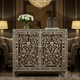 Elegant Floral Inlay Wooden Cabinet | Luxury Handmade Cabinet