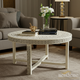 Round Wooden Coffee Table with Geometric Inlays | Luxury Handmade Coffee Table