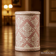 Decorative Pink and White Damask Storage Container | Luxury Handmade Stool