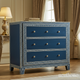 Vintage Navy Blue Three-Drawer Chest | Luxury Handmade Chest of Drawer