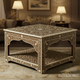 Handcrafted Inlaid Bone and Wood Square Coffee Table | Luxury Handmade Coffee Table