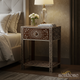 Handcrafted Inlaid Wood Bedside Table with Floral Design | Luxury Handmade Bedside Table