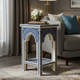 Blue and White Decorative Side Table | Luxury Handmade Side Table