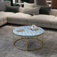 Bone Inlay Round Coffee Table - Sunflower | Luxury Handmade Coffee Table