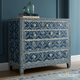 Blue Floral Pattern Wooden Chest of Drawers | Luxury Handmade Chest of Drawer