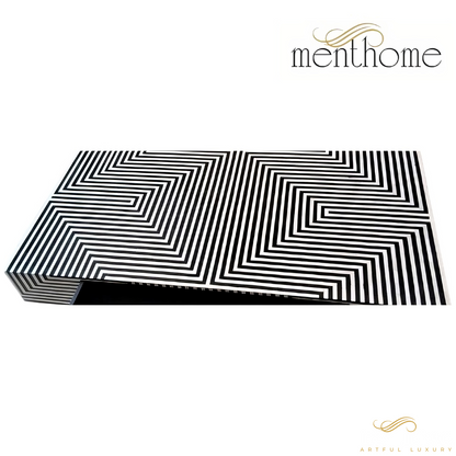 Bone Inlay Stripe Design Coffee Table | Luxury Handmade Coffee Table