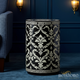 Elegant Black and White Ceramic Stool | Luxury Handmade Side Table
