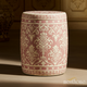 Decorative Pink and Cream Garden Stool | Luxury Handmade Stool