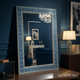 Elegant Decorative Wall Mirror with Blue Geometric Frame | Luxury Handmade Mirror