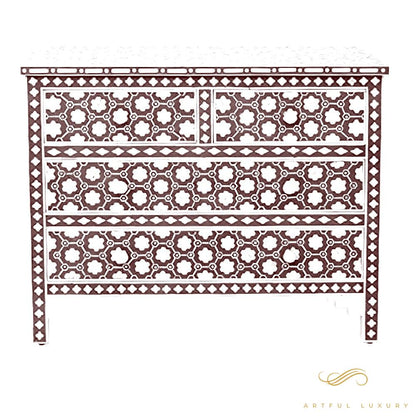 Indigo Blue Floral Design dresser | Luxury Handmade Dresser