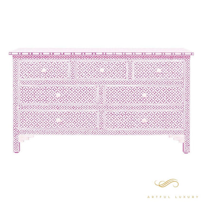 Bone Inlay Grey 7 Drawers  dressers | Luxury Handmade Dresser