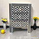 Zig-Zag Pattern 3-Drawer Resin Black Bedside Table | Luxury Handmade Bedside Table