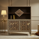 Handcrafted Decorative Wooden Cabinet with Intricate Bone Inlay | Luxury Handmade Cabinet