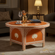 Handcrafted Floral Inlay Wooden Coffee Table | Luxury Handmade Coffee Table