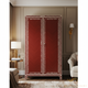 Elegant Red and White Patterned Wooden Wardrobe | Luxury Handmade Wardrobe