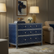 Blue Chevron Patterned 3-Drawer Dresser | Luxury Handmade Chest of Drawer