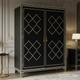 Black and White Decorative Wooden Wardrobe Cabinet | Luxury Handmade Wardrobe